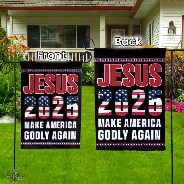 Jesus 2025 Patriotic Flags: Make America Godly Again with Jesus American Flag Decor