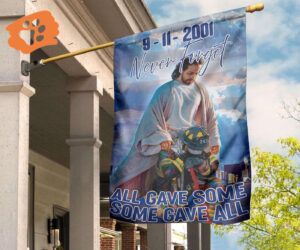 Jesus 343 Firefighters 9-11-2001 Never Forget Flag Remembrance Patriot Day Christian Decor