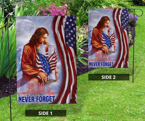 Jesus 9-11 Never Forget Flag Eagle Christian God Bless America Flag Remembering 9-11 2025