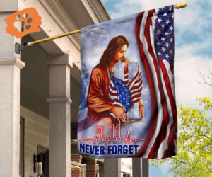 Jesus 9-11 Never Forget Flag Eagle Christian God Bless America Flag Remembering 9-11 2025