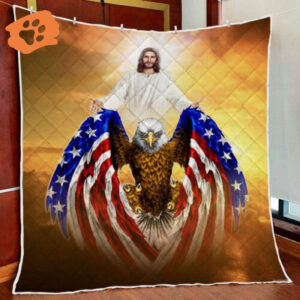 Jesus American Eagle Quilt Blanket
