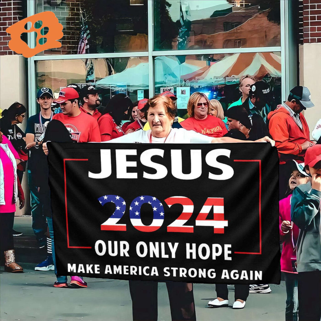 Jesus American Flag Garden & House Flags – 2024 Hope for America Patriotic Gift Jesus American Flag Garden & House Flags – 2024 Hope for America Patriotic Gift