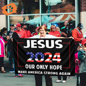 Jesus American Flag Garden & House Flags - 2024 Hope for America Patriotic Gift