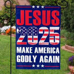 Jesus American Flag 2024: Make America Godly Again House Garden Flag - Patriotic Independence Day Decor 3