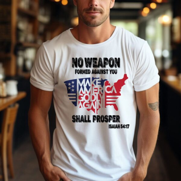 Jesus American Flag Map Shirt No Weapon Shall Prosper – God Bless America Sweatshirt Hoodie Mug – Perfect Patriot Gift