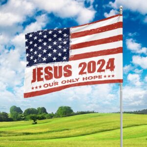 Jesus American Flag & 2024 Hope Garden Flag Set: Patriotic Christ Faith Flags for Home & Yard 1