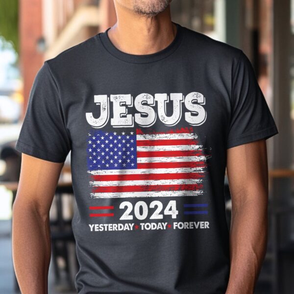 Jesus American Flag Shirt & 2024 Tee: Christian Patriotism Gifts