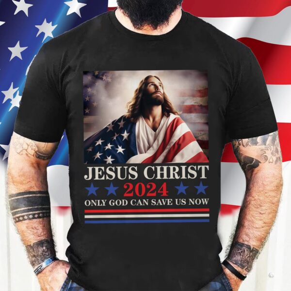 Jesus American Flag Shirt & Hoodie for Independence Day 2024 Perfect Gift for Jesus Lovers
