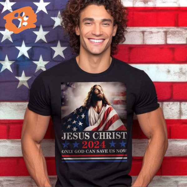 Jesus American Flag Shirt & Hoodie for Independence Day 2024 Perfect Gift for Jesus Lovers
