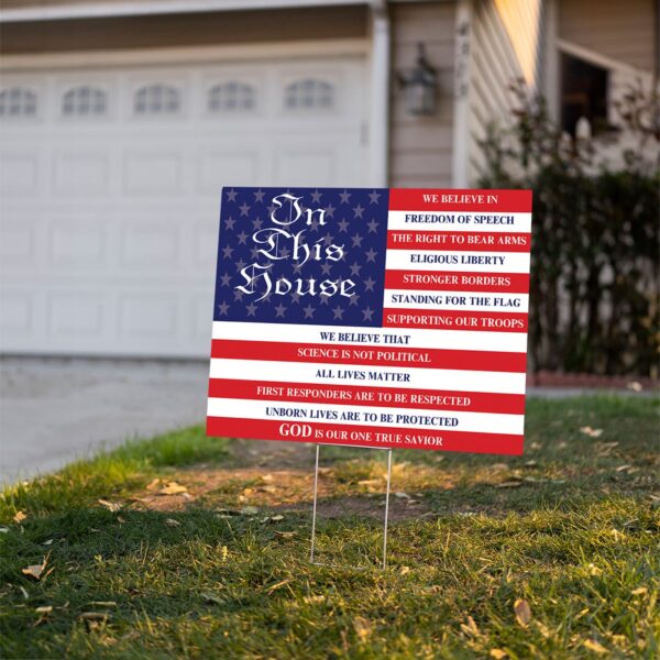 Jesus American Flag Yard Sign – Freedom of Speech Home Decor Metal Outdoor Sign