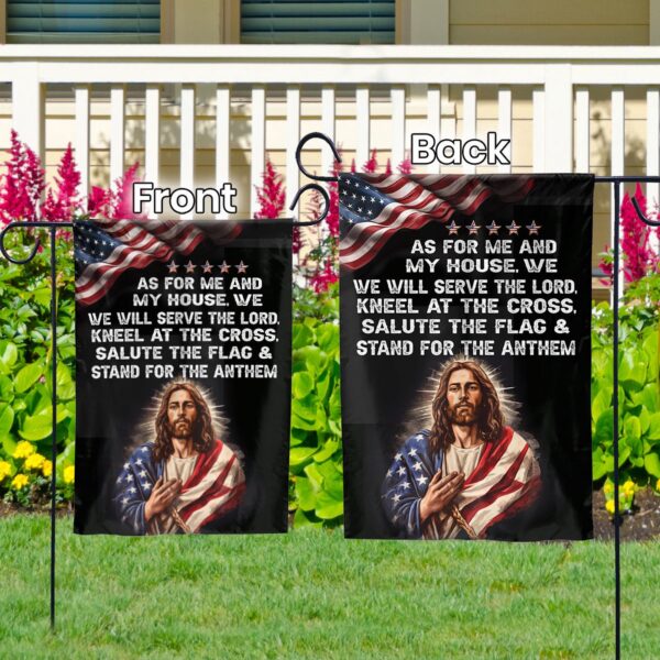Jesus American Garden Flag – Patriotic Outdoor Decor Gift for House – Serve The Lord Flag