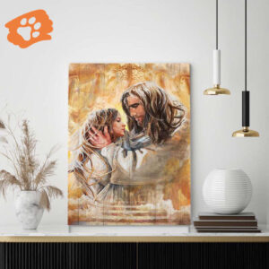 Jesus and a Girl in Heaven Painting Poster for Home Decor Gift