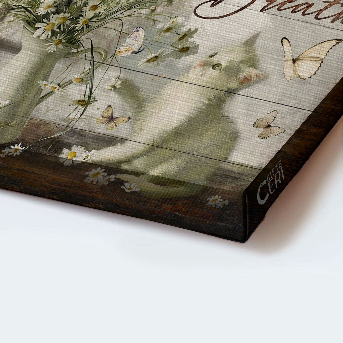 Vintage Jesus and Cat Landscape Poster: Perfect Gift for Christian and Cat Lovers – Just Breathe