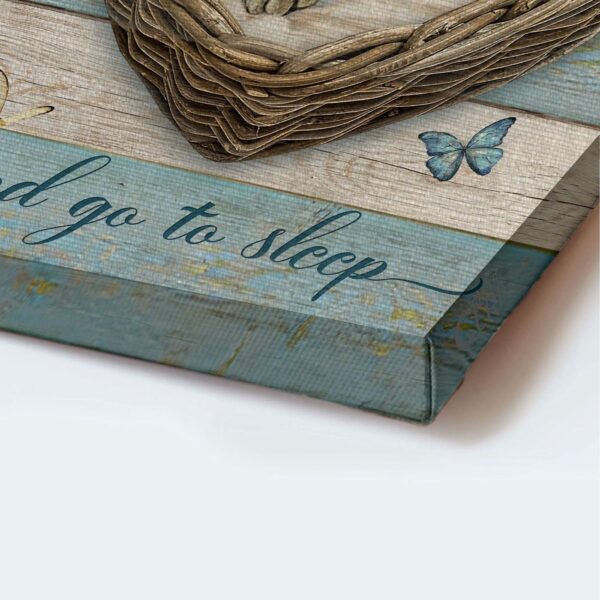 Christian Cat Lovers Gift: Jesus and Cat Portrait Poster Home Decor with Blue Butterfly – Give It to God and Go to Sleep