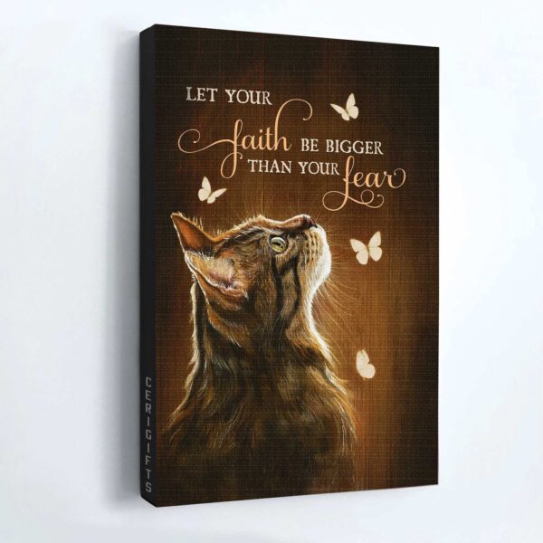 Faithful Felines: Jesus and Cat Portrait Poster – Tabby Cat and White Butterfly Home Decor Gift for Christian and Cat Lovers