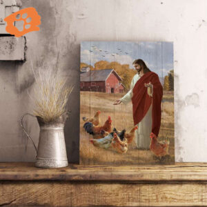 Jesus and Chicken Farm Poster for Home Decor Gift