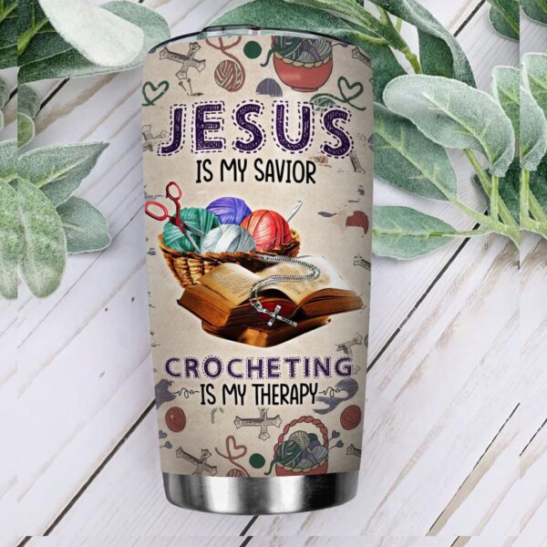Jesus And Crocheting My Love Stainless Steel Tumbler – Jesus Lover Men Women