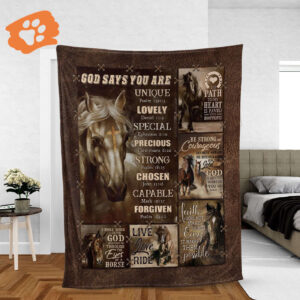 Jesus and Horse Blanket: Christian Faith Inspirational Gift - God Says You Are Unique