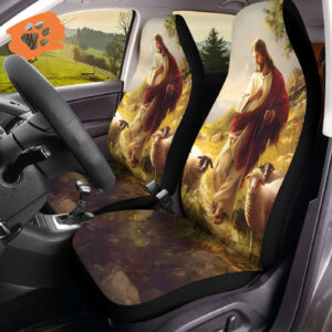 Jesus And Lamb Car Seat Cover, Lamb Of God Front Seat Covers, God Christian Seat Protectors