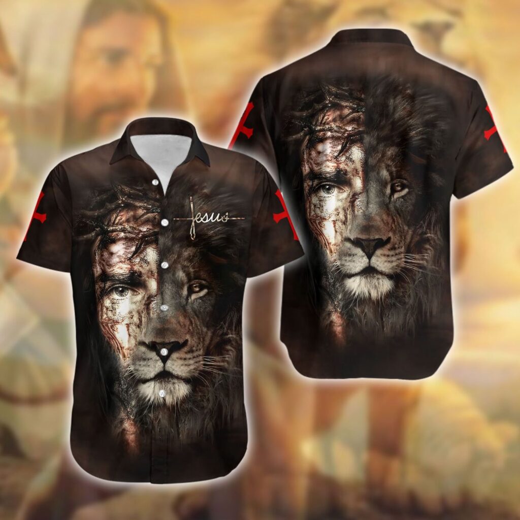Jesus and Lion 3D All Over Printed Hawaii Shirt – Unique Christian Apparel Jesus and Lion 3D All Over Printed Hawaii Shirt – Unique Christian Apparel