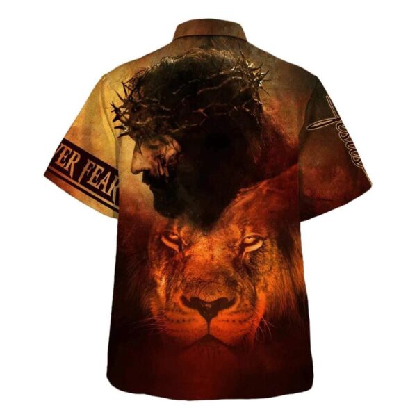 Faith Over Fear: Jesus And Lion Christian Hawaiian Shirt for Men – Perfect Gift for Christian