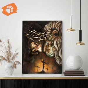 Jesus and Lion of Judah Poster for Home Decor Gift