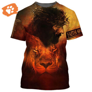 Jesus And The Lion 1 All Over Print 3D T-Shirt - Gift For Christian