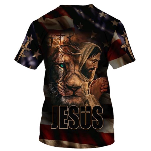 Jesus and Lion All Over Print 3D T-Shirt: Gift for Christian Jesus Shirt