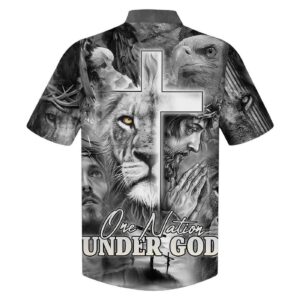 Jesus & Lion of Judah Hawaiian Shirt for Men - Christian Gift 1