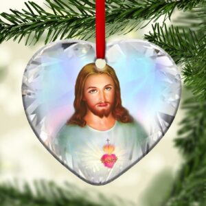 Jesus Angel Bestie Heart Ceramic Ornament - Great Friends Like Stars Gift 1