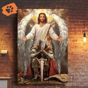 Jesus Angle Wings Warrior of God Poster for Home Decor Gift