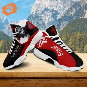 Jesus Art Basketball Shoes, Walk By Faith Running Shoes, Christian Religious Gift Unisex Shoes With Thick Soles
