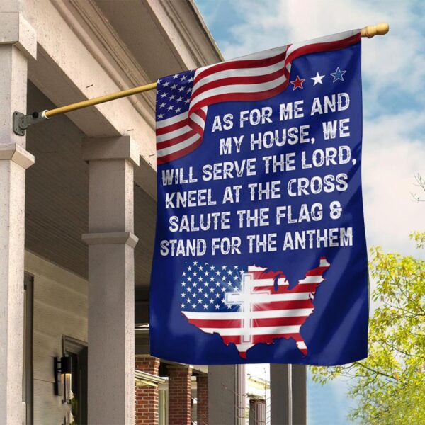 Jesus As For Me and My House We Will Serve The Lord Flag Patriot Flag