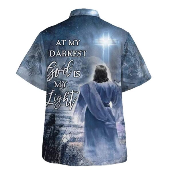 Men s Jesus At My Darkest God Is My Light Christian Hawaiian Shirt – Perfect Gift for Christians