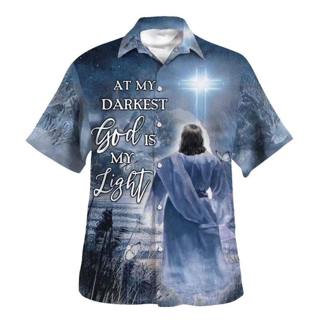 Men s Jesus At My Darkest God Is My Light Christian Hawaiian Shirt – Perfect Gift for Christians Men s Jesus At My Darkest God Is My Light Christian Hawaiian Shirt – Perfect Gift for Christians