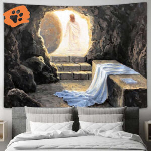 Jesus At The Tomb Tapestry Art - Easter Christian Wall Decor