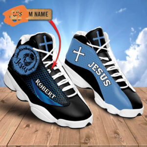 Jesus Basic Cool Dark Blue custom name Air Jordan 13 Shoes - Gift for Men Women