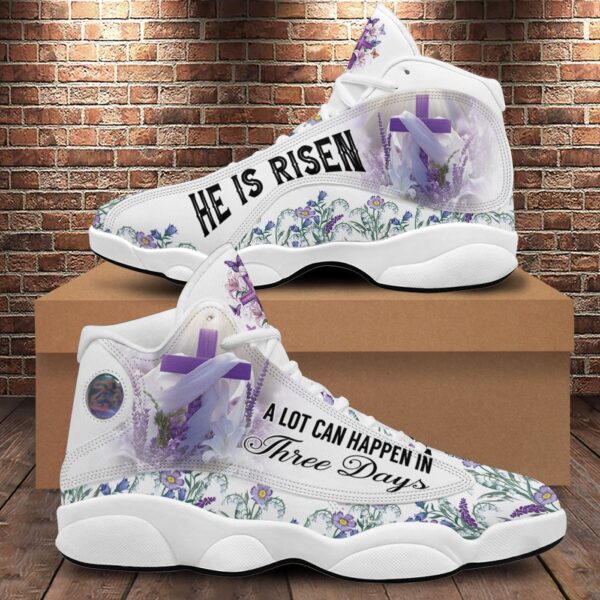 Jesus Basketball Shoes, A Lot Can Happen In 3 Days He Is Risen, Christian Running Shoes, Easter Day Gift