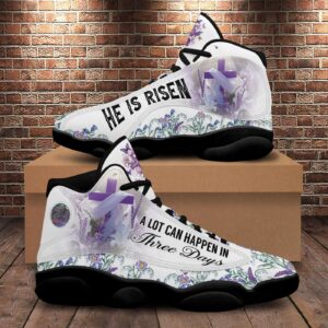 Jesus Basketball Shoes, A Lot Can Happen In 3 Days He Is Risen, Christian Running Shoes, Easter Day Gift 3