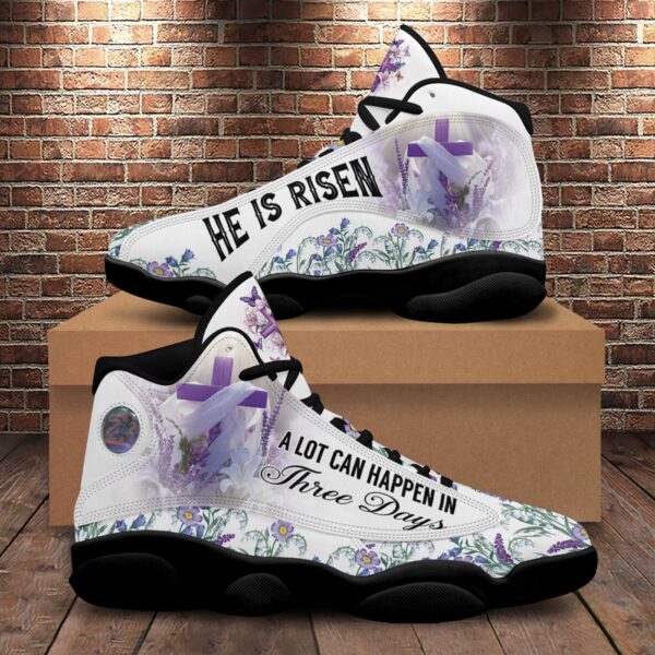 Jesus Basketball Shoes, A Lot Can Happen In 3 Days He Is Risen, Christian Running Shoes, Easter Day Gift