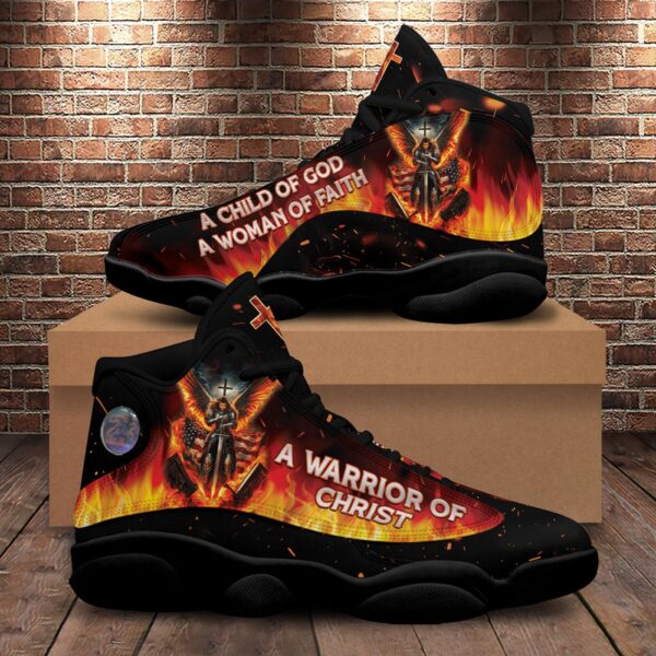 Jesus Basketball Shoes, A Warrior Of Christ, Christian American Flag Sneaker, Religious Gift, Jesus Footwear, Running Shoes For Jesus Lovers