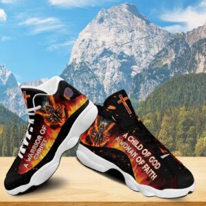 Jesus Basketball Shoes, A Warrior Of Christ, Christian American Flag Sneaker, Religious Gift, Jesus Footwear, Running Shoes For Jesus Lovers 3
