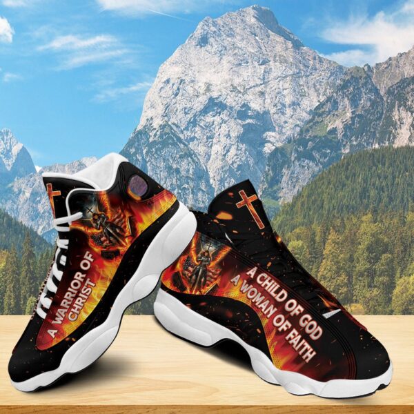Jesus Basketball Shoes, A Warrior Of Christ, Christian American Flag Sneaker, Religious Gift, Jesus Footwear, Running Shoes For Jesus Lovers