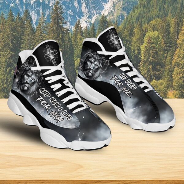 Jesus Basketball Shoes, And Now I Live For Him, Jesus Christian Cross Shoes, Christian Unisex Sneaker, Lion Of Judah Running Shoes