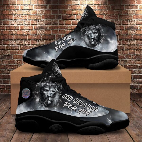 Jesus Basketball Shoes, And Now I Live For Him, Jesus Christian Cross Shoes, Christian Unisex Sneaker, Lion Of Judah Running Shoes