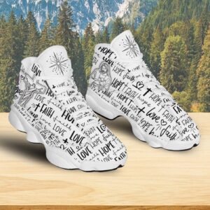Jesus Basketball Shoes, Faith Hope Love, Jesus Christian Cross Shoes, Christian Unisex Sneaker, Christian Gifts 1