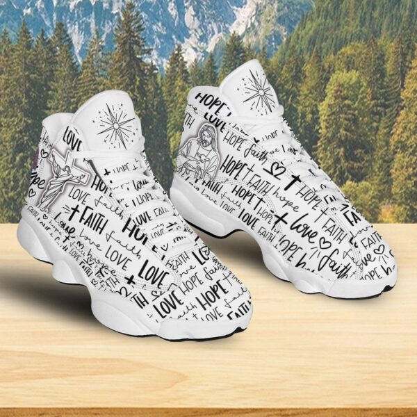 Jesus Basketball Shoes, Faith Hope Love, Jesus Christian Cross Shoes, Christian Unisex Sneaker, Christian Gifts