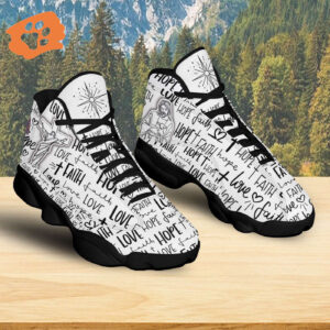 Jesus Basketball Shoes, Faith Hope Love, Jesus Christian Cross Shoes, Christian Unisex Sneaker, Christian Gifts