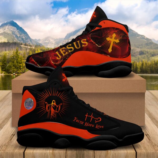 Jesus Basketball Shoes, Faith Hope Love Running Shoes, Christian Cross Footwear Unisex, Mom Dad Gifts