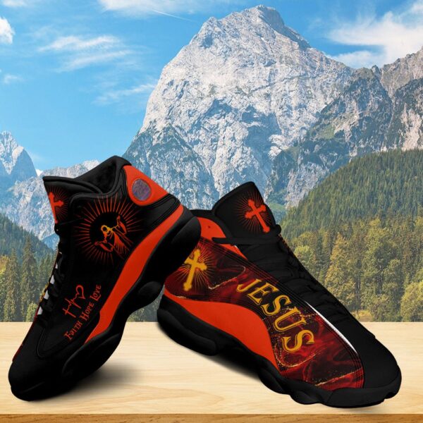 Jesus Basketball Shoes, Faith Hope Love Running Shoes, Christian Cross Footwear Unisex, Mom Dad Gifts